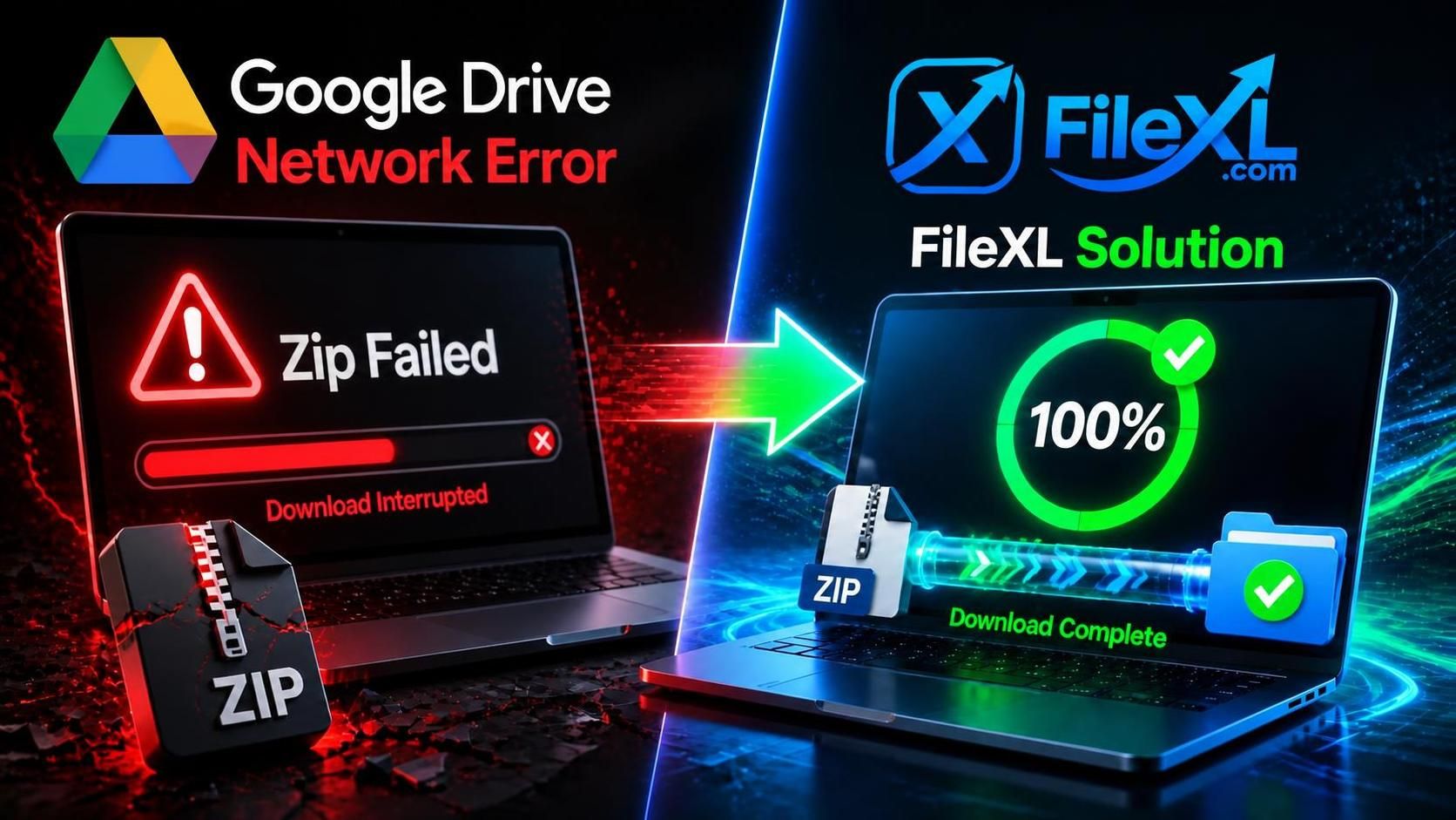 How To Fix Google Drive Network Error  Zip Failed When Downloading Large Files